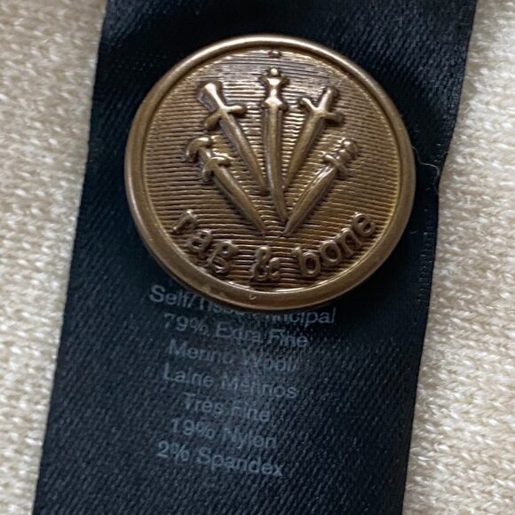 Rag & Bone Alex Merino Wool Sweater Blazer Ivory Sz XSm - Picture 6 of 16